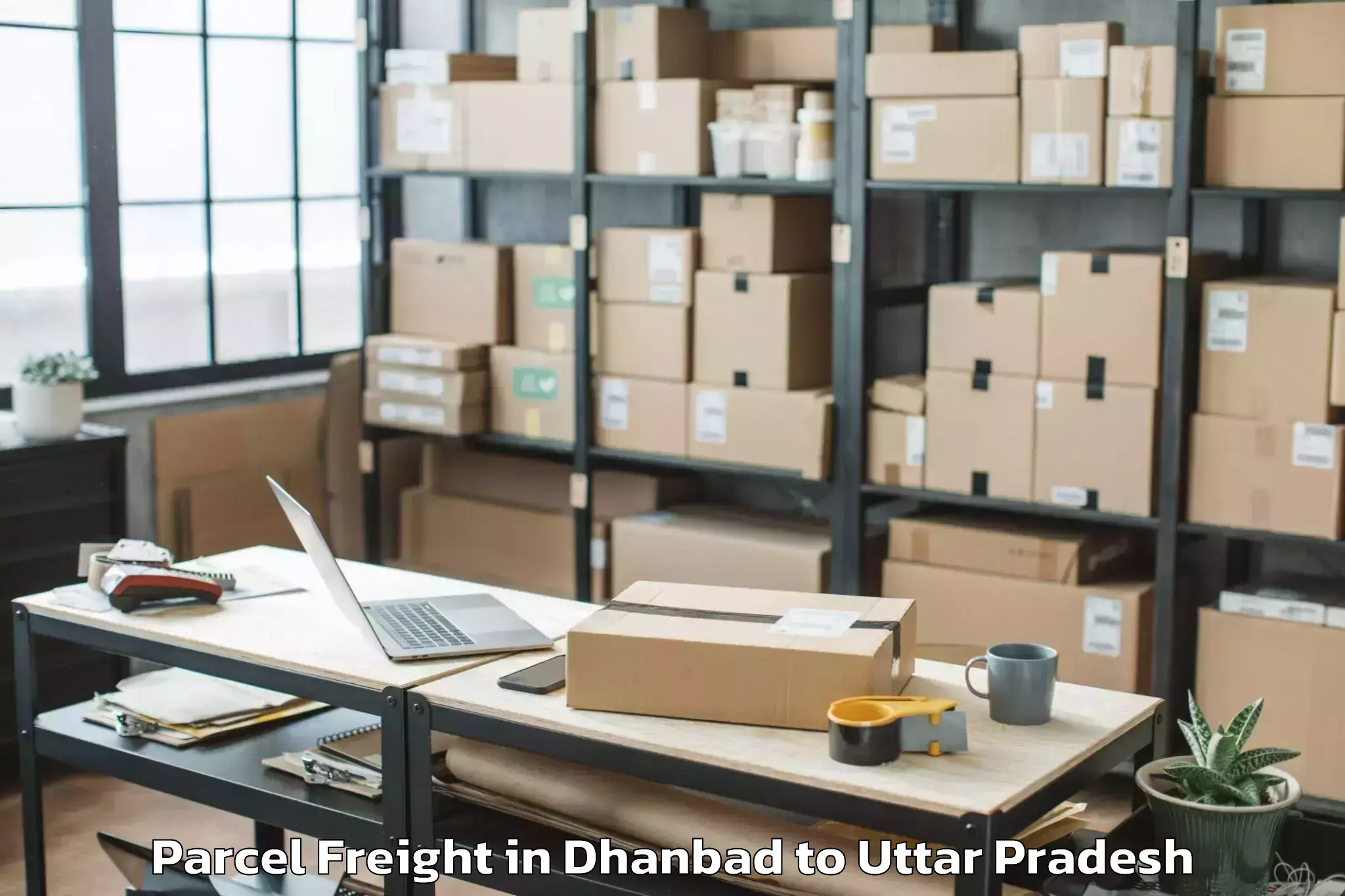 Easy Dhanbad to Barabanki Parcel Freight Booking